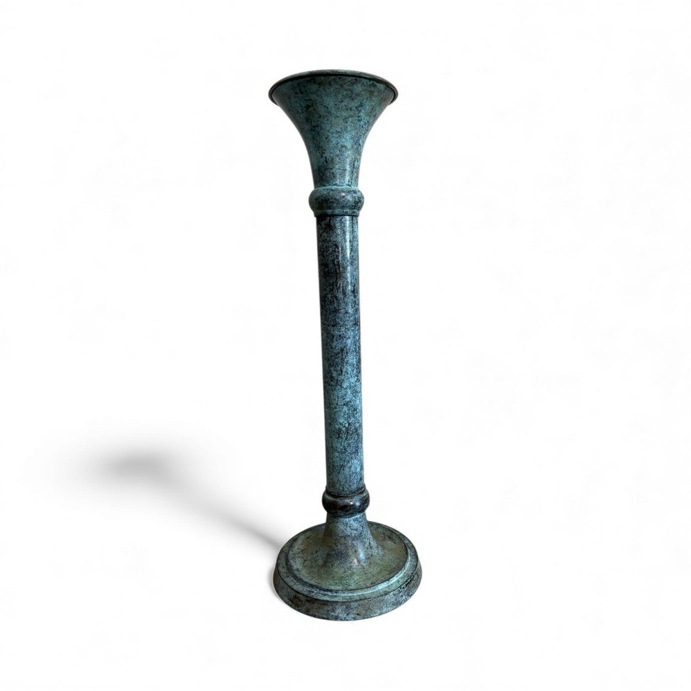Vintage Style Metal Candlestick Holder Patina Green Table‎ Decor 18 Inches